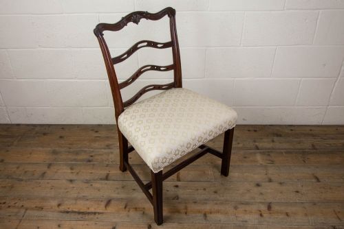 fig 2. Antique Mahogany Chair with Upholstered Seat