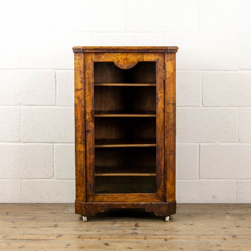 Victorian Walnut Glazed Peer Cabinet