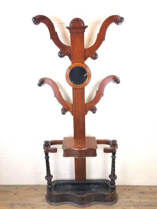 Antique Victorian Mahogany Tree Shaped Hall Stand