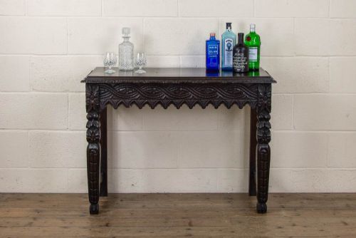 fig 1. Victorian Carved Oak Side Table