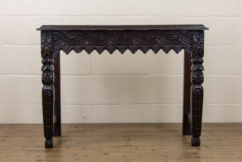 Victorian Carved Oak Side Table