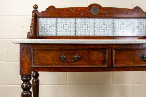 fig 2. Antique Walnut and Marble Washstand