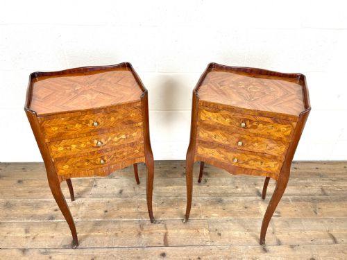 fig 1. Pair of French Kingwood Bedside Tables