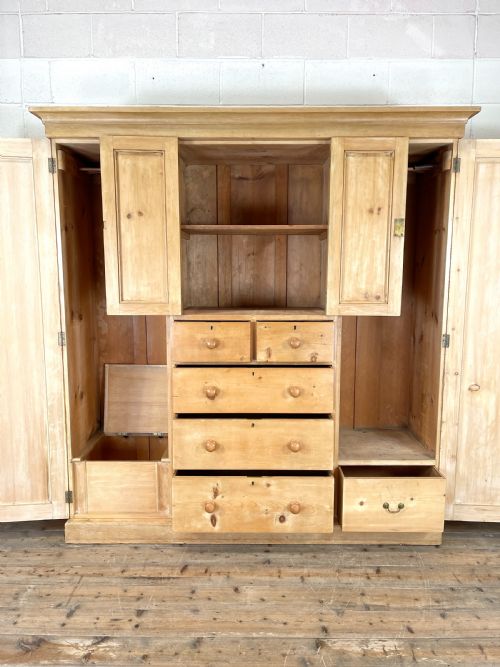 fig 2. Large Antique Pine Compactum Wardrobe