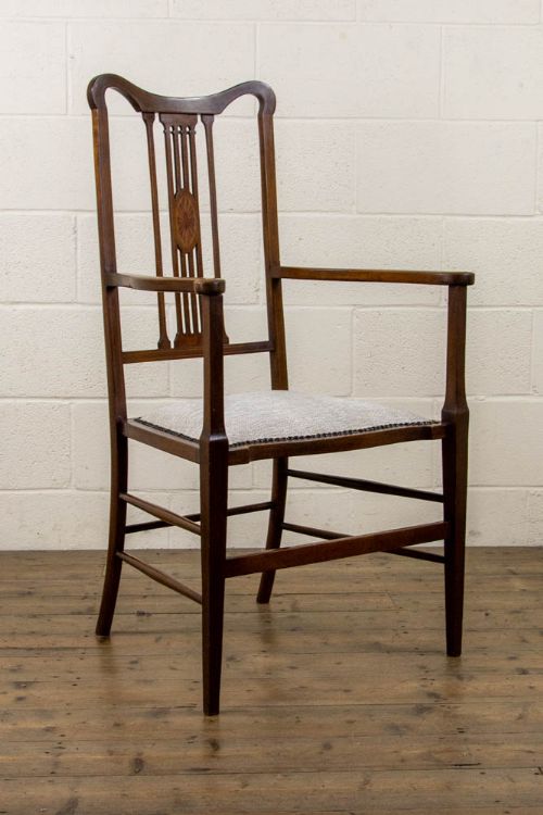 fig 1. Antique Edwardian Mahogany Armchair
