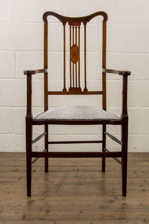 fig 2. Antique Edwardian Mahogany Armchair