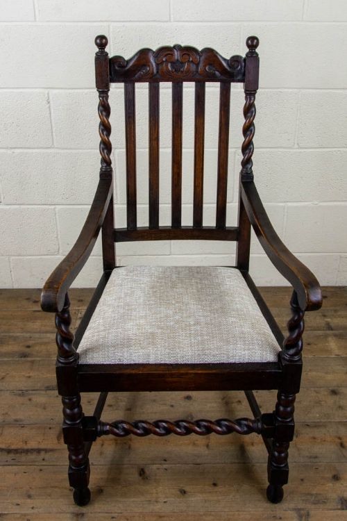 fig 2. Early 20th Century Antique Oak Armchair
