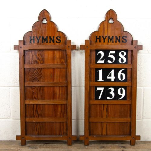 Pair of Antique Hymn Boards with Numbers