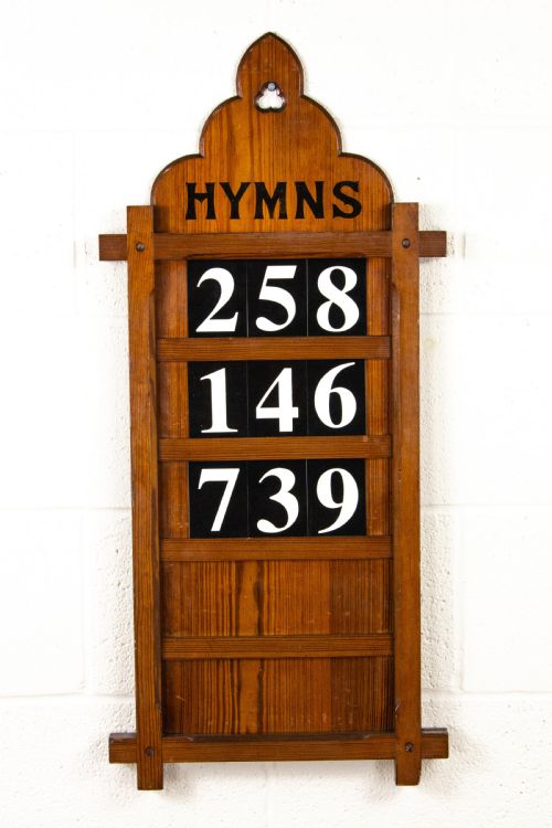 fig 1. Pair of Antique Hymn Boards with Numbers