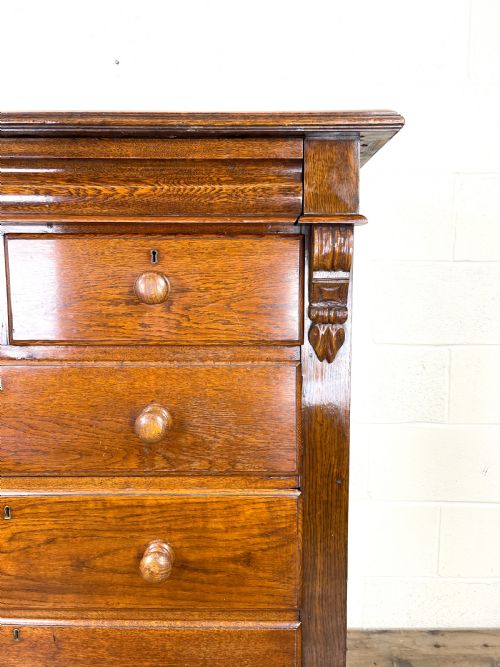 fig 1. large Antique Oak Chest of Drawers