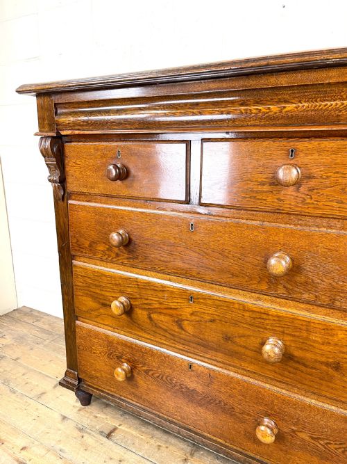 fig 2. large Antique Oak Chest of Drawers