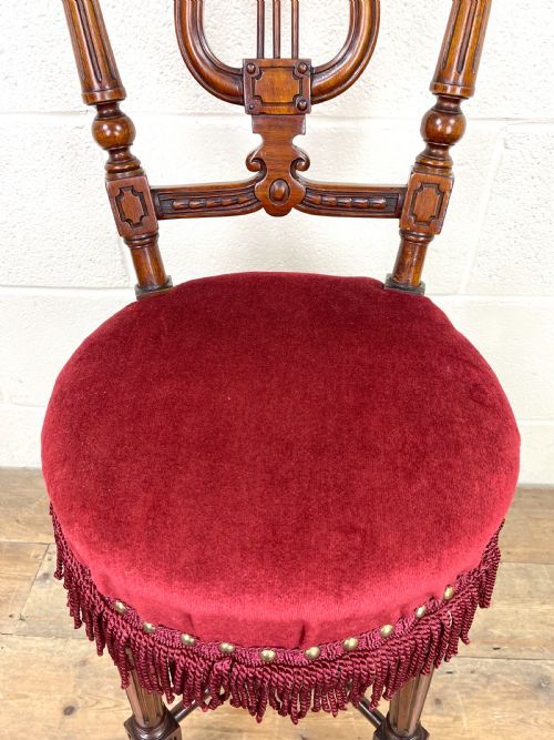 fig 2. Antique Victorian Musician’s Stool and Footstool