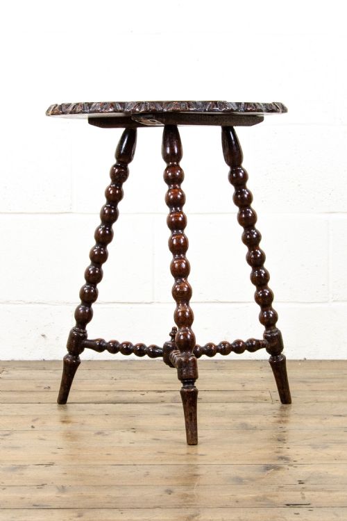 fig 2. Antique Oak Side Table with Bobbin Turned Legs