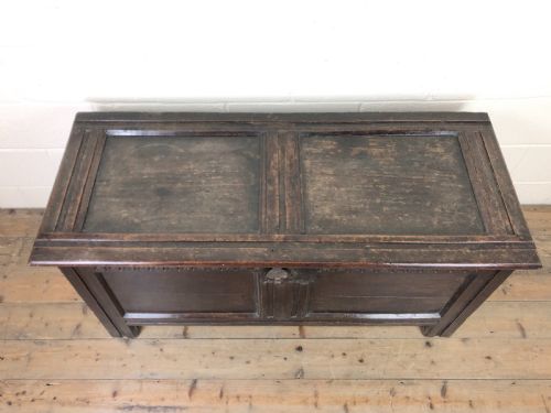 fig 1. Antique 18th Century Oak Coffer