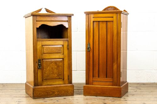 Two Similar Antique Bedside Cupboards