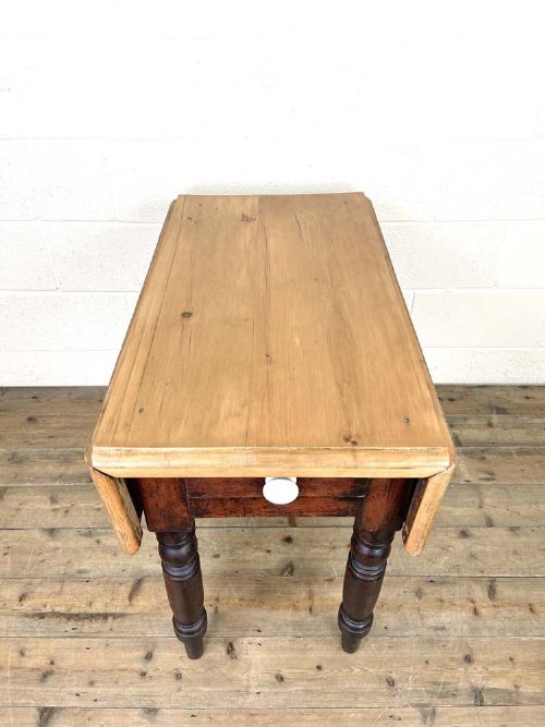 fig 2. Antique Rustic Farmhouse Drop Leaf Table