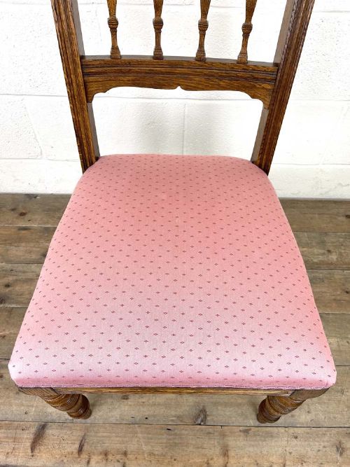 fig 1. Antique Edwardian Oak Dining Chairs