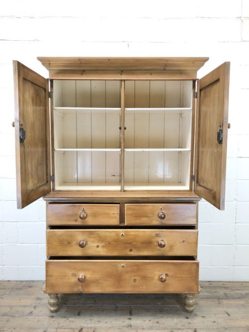 fig 1. Antique Pine Kitchen Storage Cupboard