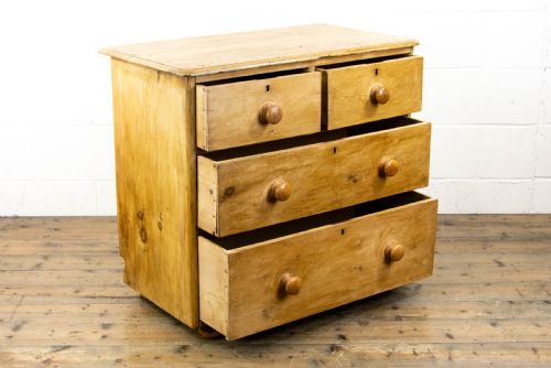 fig 1. Rustic Antique Pine Chest of Drawers