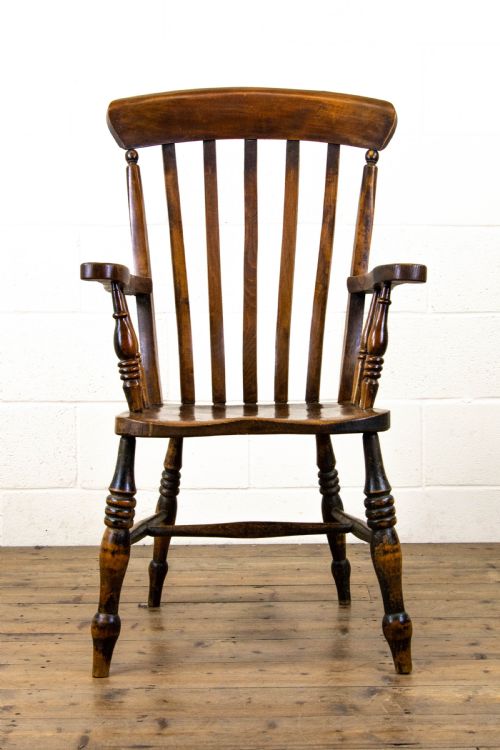 fig 1. Victorian Ash and Elm Slat Back Armchair