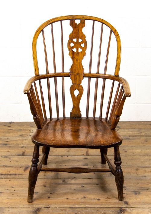 fig 2. Antique Ash and Elm Wheel Back Windsor Armchair