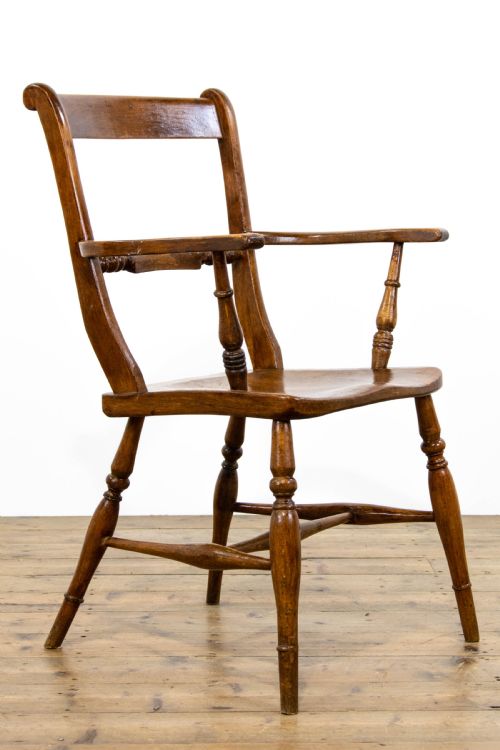 Antique Beech and Elm Windsor Armchair