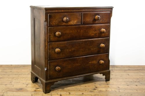 fig 1. Antique Oak Chest of Drawers