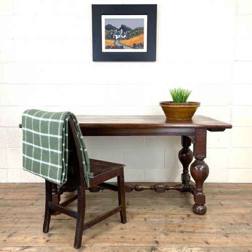 fig 1. Antique 19th Century Country Oak Dining Table