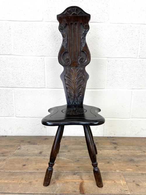 fig 1. Antique Welsh Oak Spinning Chair