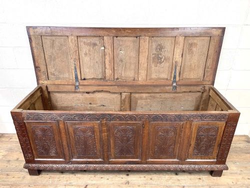 fig 2. Huge Antique Carved Oak Coffer