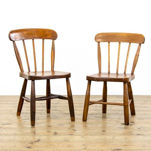 Near Pair of Antique Ash Child’s Chairs