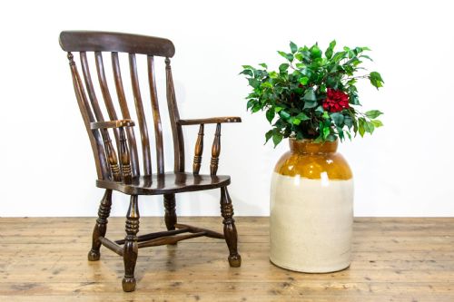 fig 1. Antique Elm Windsor Armchair