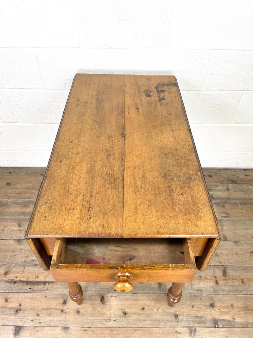 fig 1. Antique Victorian Oak Drop-Leaf Table