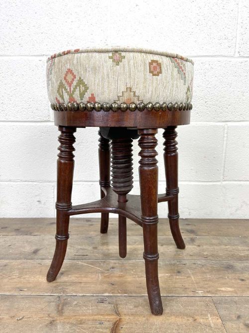 Antique Mahogany Piano Stool