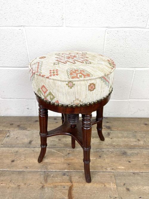 fig 1. Antique Mahogany Piano Stool