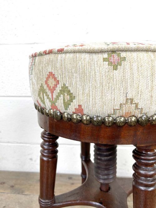 fig 2. Antique Mahogany Piano Stool