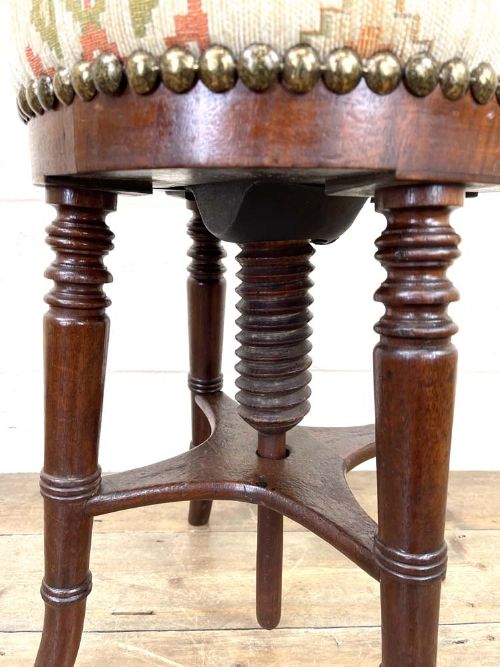 fig 3. Antique Mahogany Piano Stool