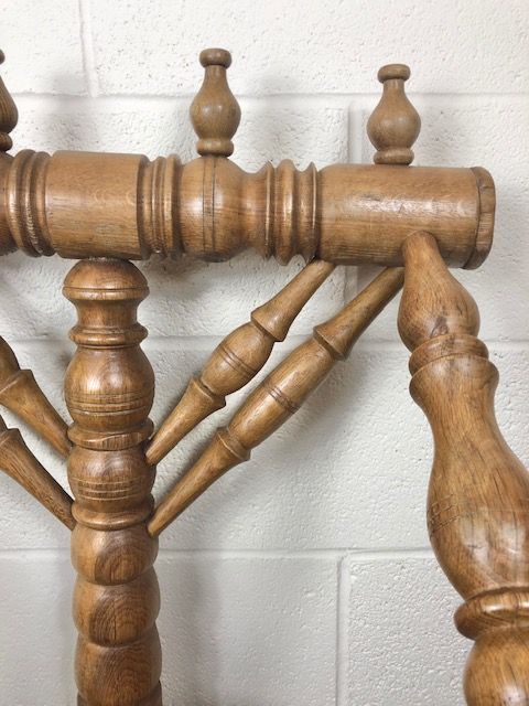 fig 1. Late 19th Century Golden Oak Wood Turner’s Chair
