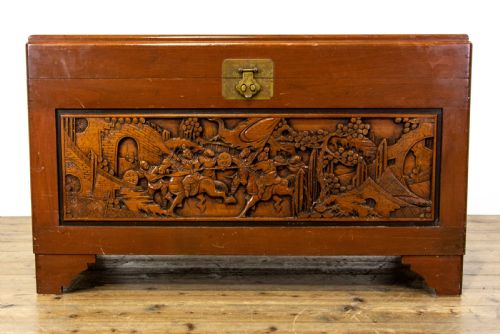fig 1. Oriental Carved Camphor Wood Trunk