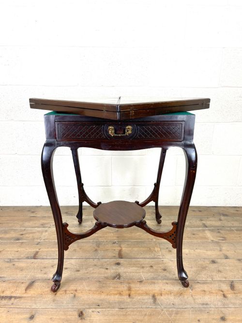 fig 2. Antique Edwardian Mahogany Games Table