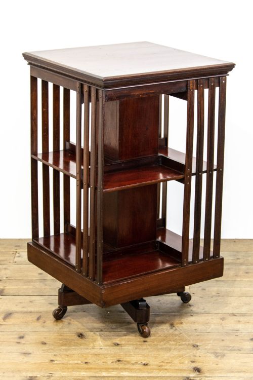 fig 1. Antique Edwardian Mahogany Revolving Bookcase