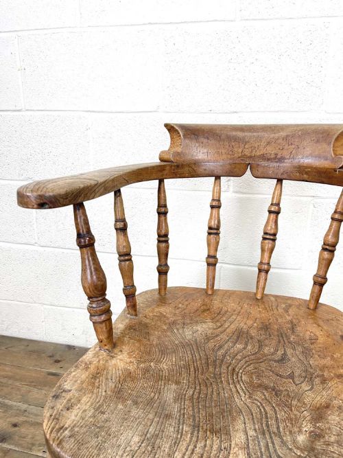 fig 1. Antique Elm Captain's Chair
