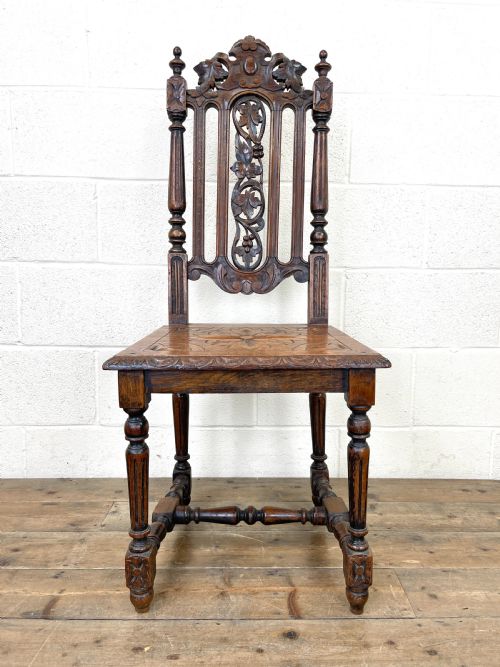 fig 1. Antique Victorian Carved Oak Chair