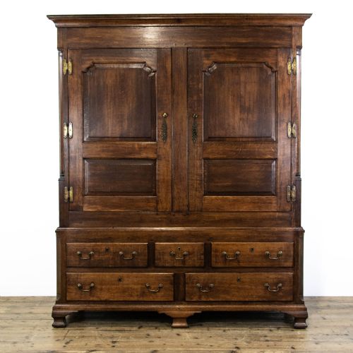 18th Century Oak Linen Press Housekeeper's Cupboard