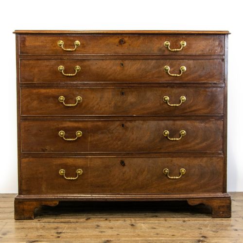 fig 1. Antique George III Mahogany Secretaire Chest of Drawers