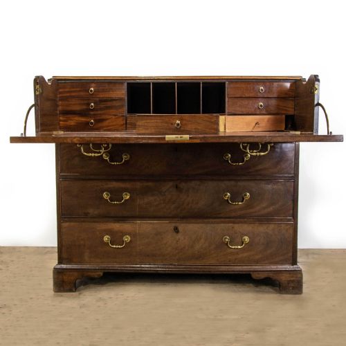 Antique George III Mahogany Secretaire Chest of Drawers