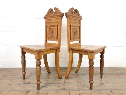 fig 2. Pair of Antique Carved Oak Chairs
