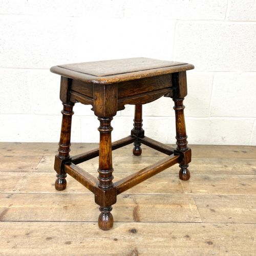 Early 20th Century Antique Oak Joint Stool