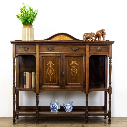 fig 1. Edwardian Mahogany Marquetry Side Cabinet