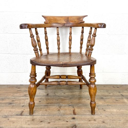 Antique Beech and Elm Smoker’s Bow Chair